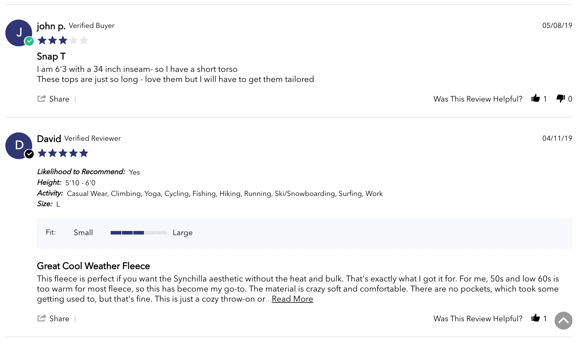 Patagonia verified reviews design