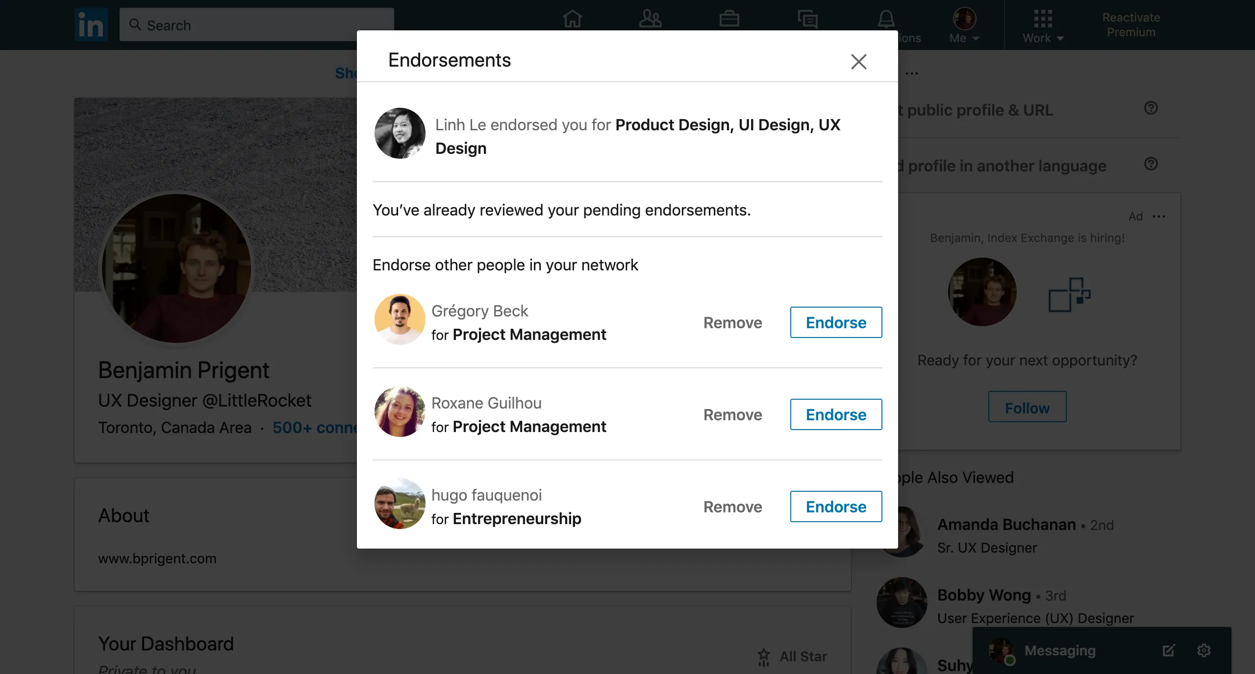 Linkedin endorsements