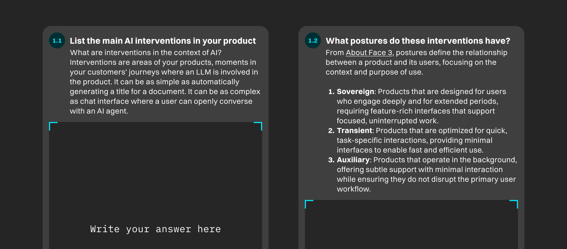 AI Agent design template - Interventions & Postures